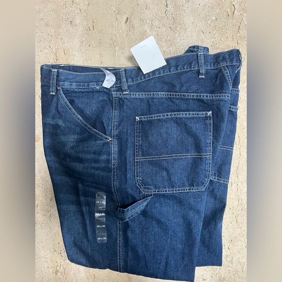 New Gap Denim Original Straight Carpenter Pant Relaxed Fit Blue Jeans Mens 40x32 - Picture 6 of 8